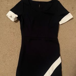 Blue and white dress